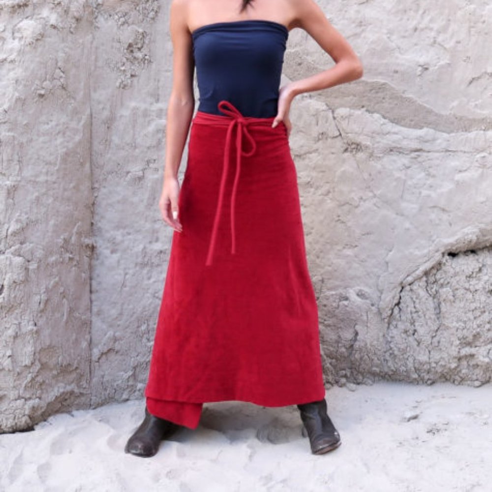 Gaia Conceptions Velour Simplicity Wrap Long Skirt